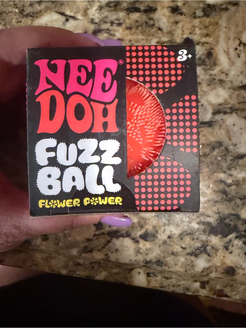 Needoh Fuzz Ball Flower Power - Orange/red